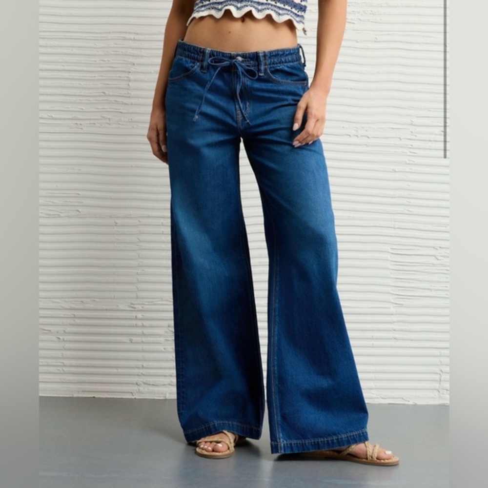 American eagle wide leg low rise jeans